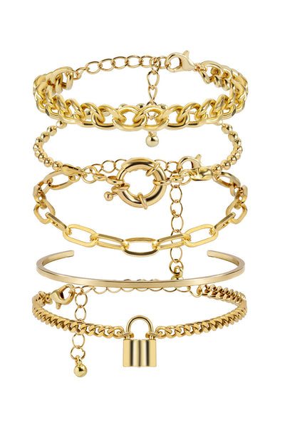 BRACELET SET WITH GOLDEN CLASP
