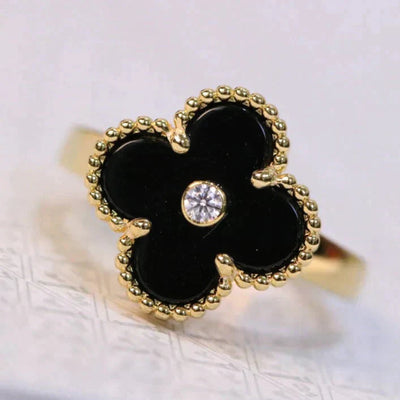 TRÈFLE DELUXE RING | BLACK - GOLD
