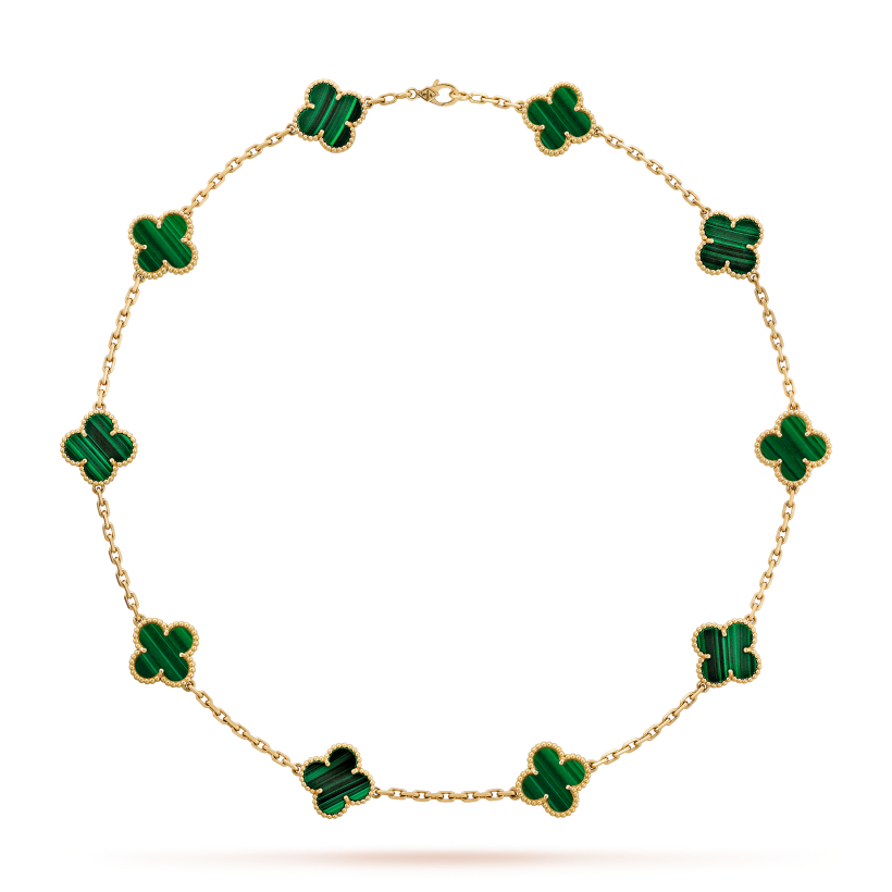TRÈFLE NECKLACE 10 MOTIFS | GREEN - GOLD