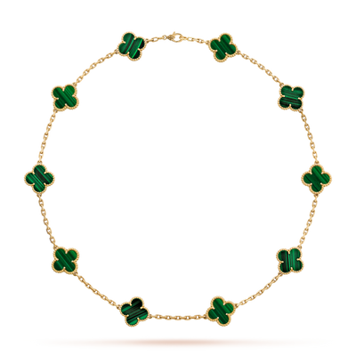 TRÈFLE NECKLACE 10 MOTIFS | GREEN - GOLD