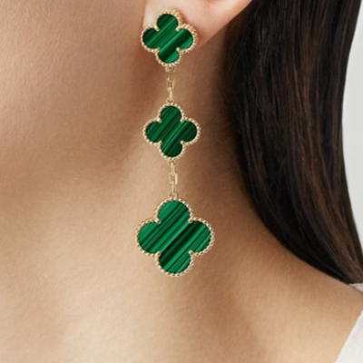 TRÈFLE EARRINGS | GREEN - GOLD