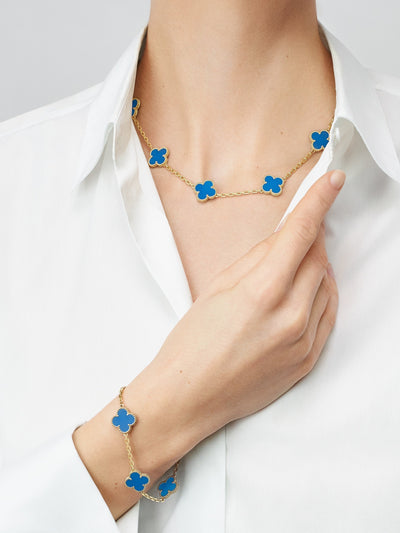 TRÈFLE NECKLACE 10 MOTIFS | BLUE
