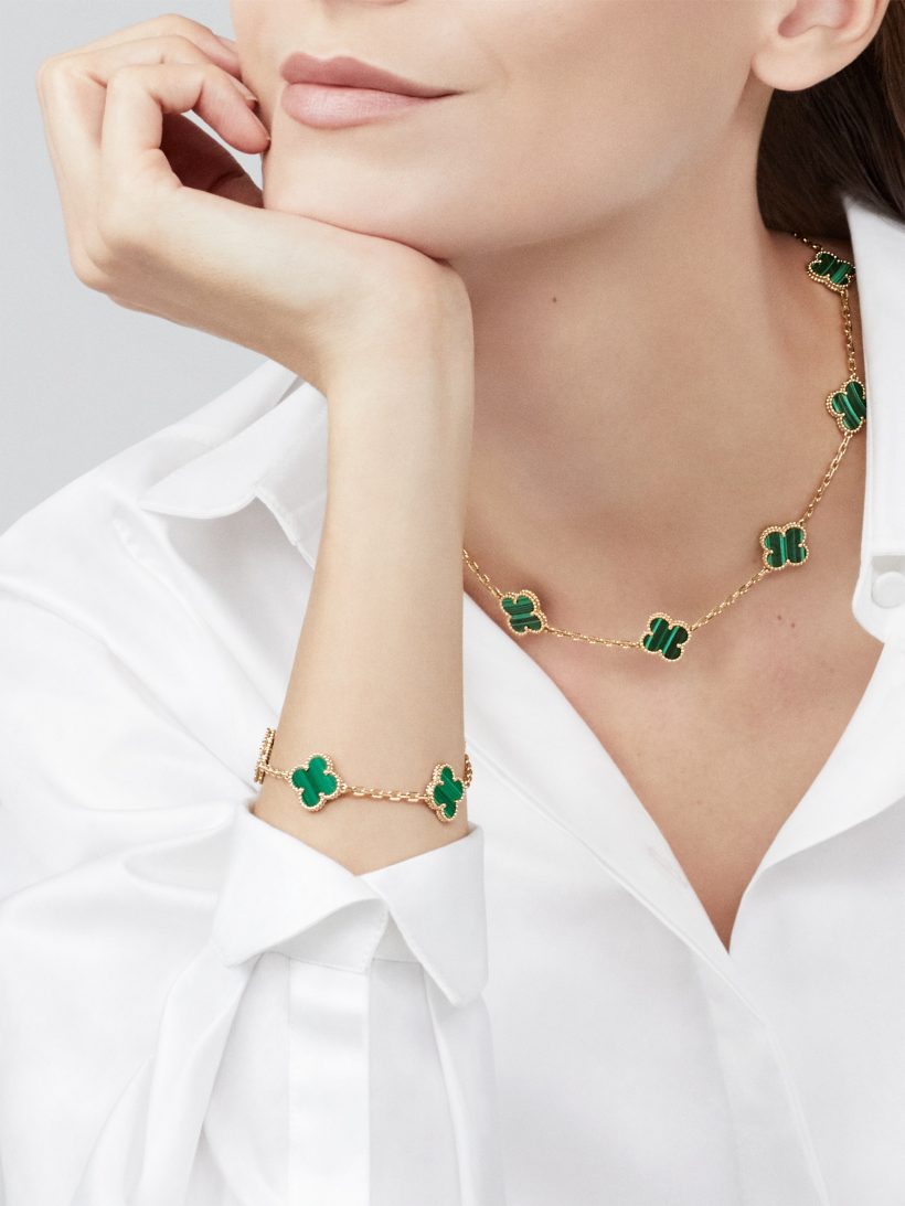 TRÈFLE NECKLACE 10 MOTIFS | GREEN - GOLD