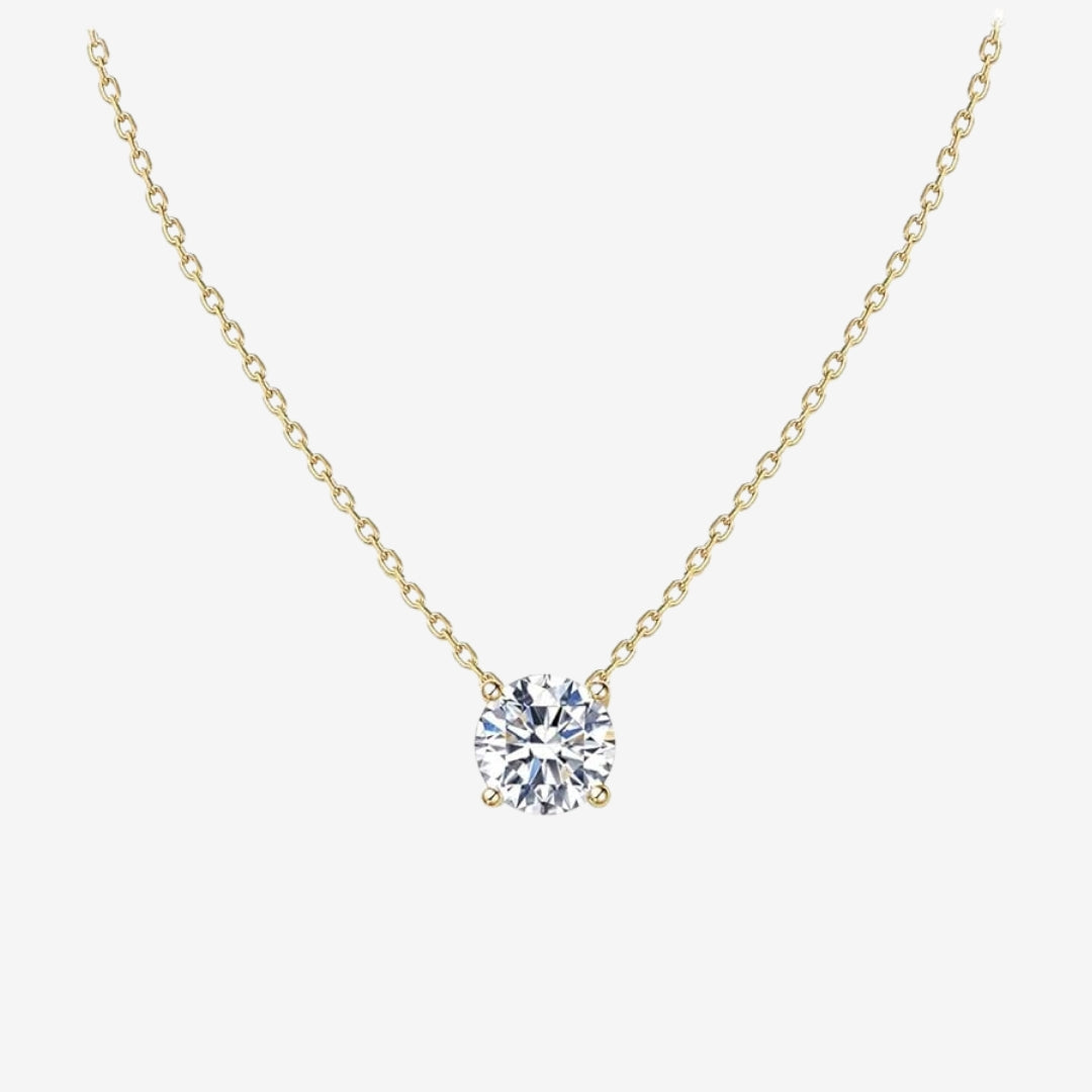 SOLITAIRE PLAQUE NECKLACE | GOLD