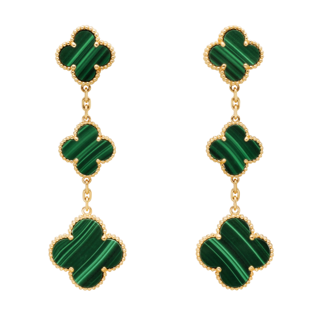 TRÈFLE EARRINGS | GREEN - GOLD