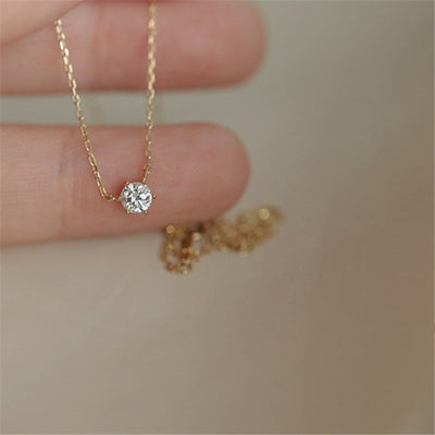 SOLITAIRE PLAQUE NECKLACE | GOLD
