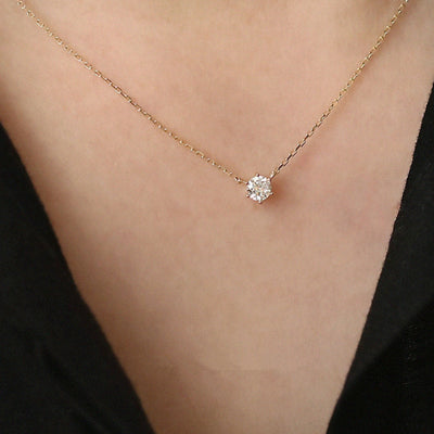 SOLITAIRE PLAQUE NECKLACE | GOLD