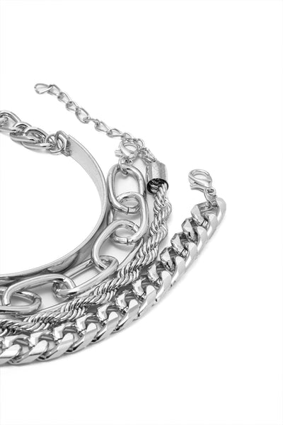 CUBAIN NECKLACE SET – 4 PIECES | SILVER