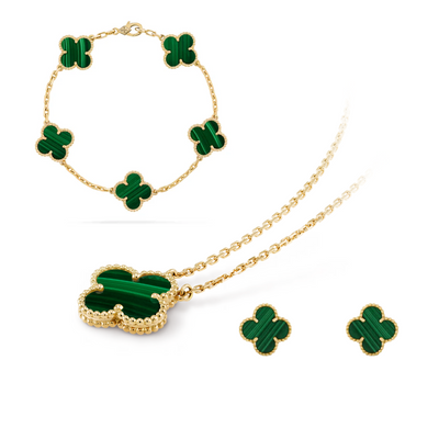 TRÈFLE CLARA SET | GREEN – GOLD