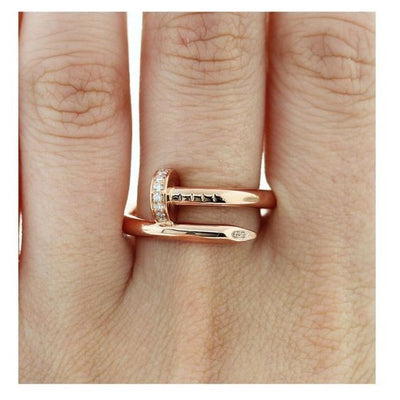 GLOSSY FINGER RING | ROSE GOLD