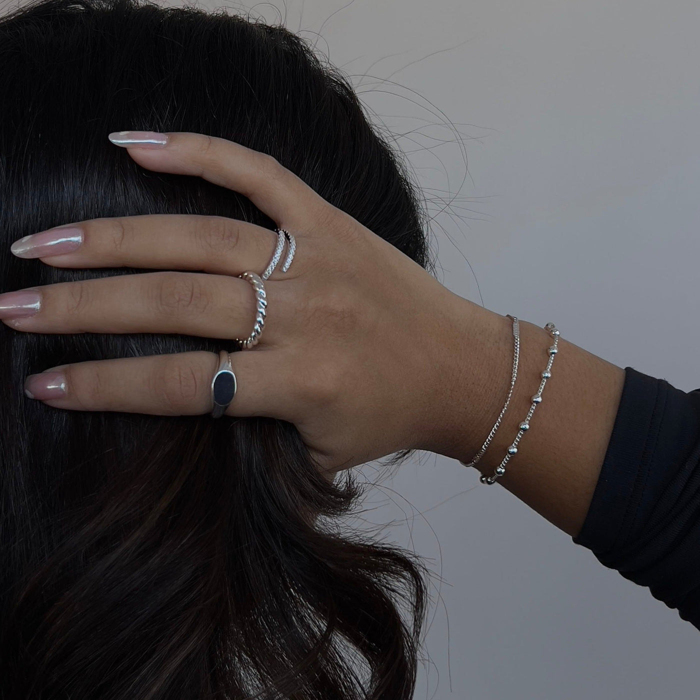 ETERNITY RING WITH DIAMOND | SILVER