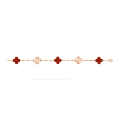 TRÈFLE LUXURY BRACELET | RED - PINK GOLD