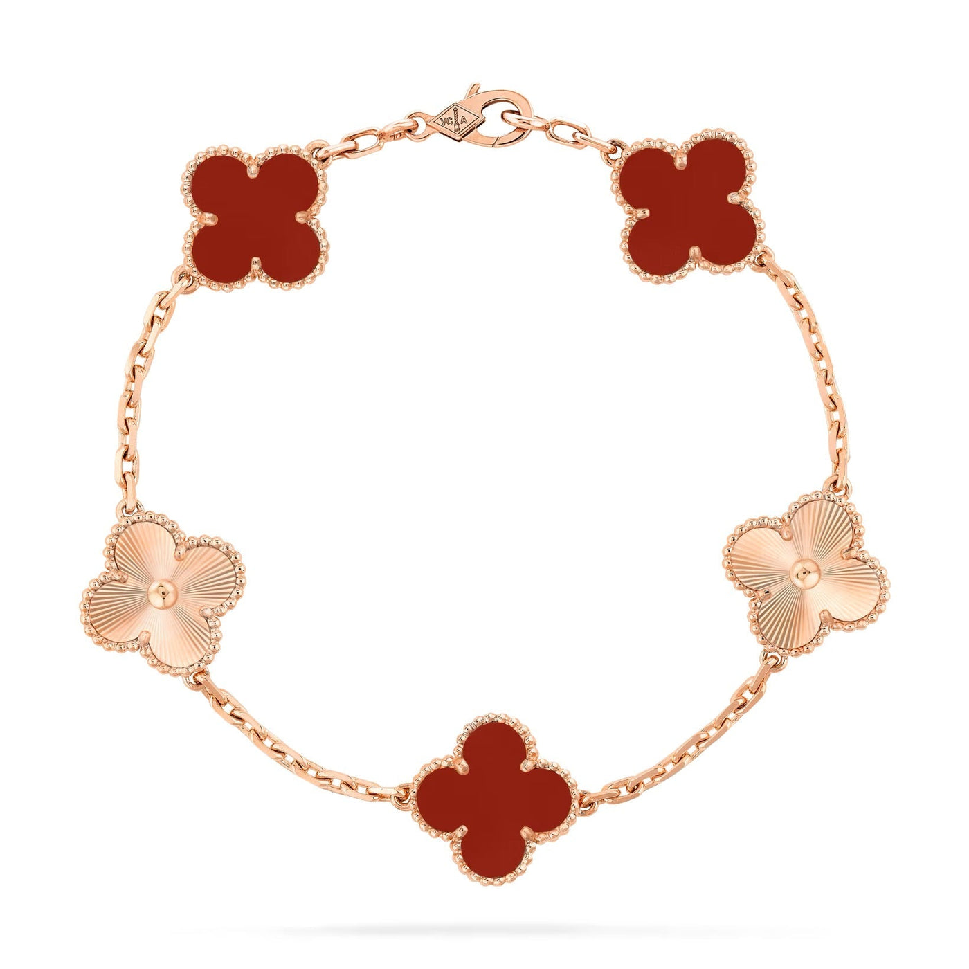 TRÈFLE LUXURY BRACELET | RED - PINK GOLD