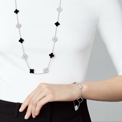 TRÈFLE DELUXE BRACELET | SILVER - BLACK