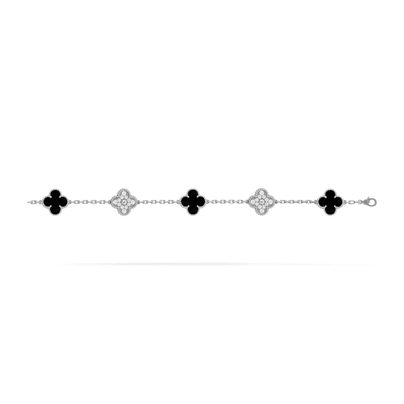TRÈFLE DELUXE BRACELET | SILVER - BLACK