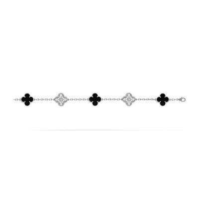 TRÈFLE DELUXE BRACELET | SILVER - BLACK