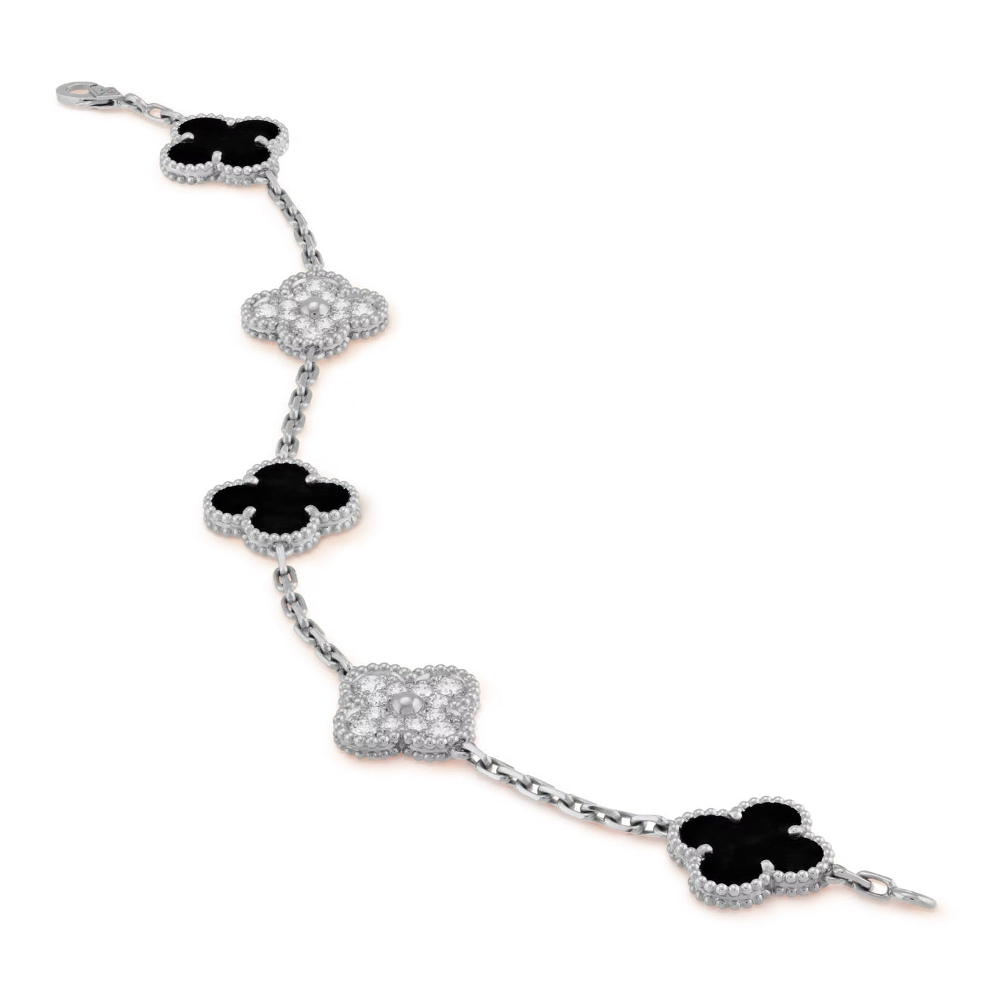 TRÈFLE DELUXE BRACELET | SILVER - BLACK