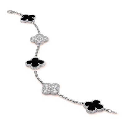 TRÈFLE DELUXE BRACELET | SILVER - BLACK