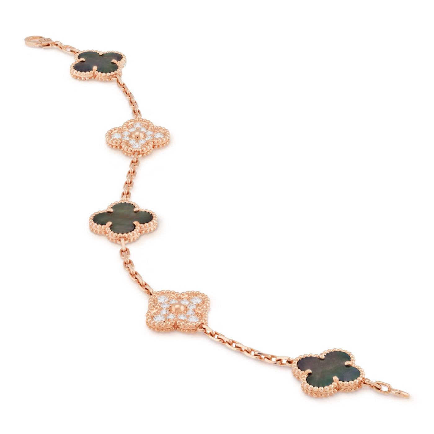 TRÈFLE DELUXE BRACELET | PINK GOLD - BROWN