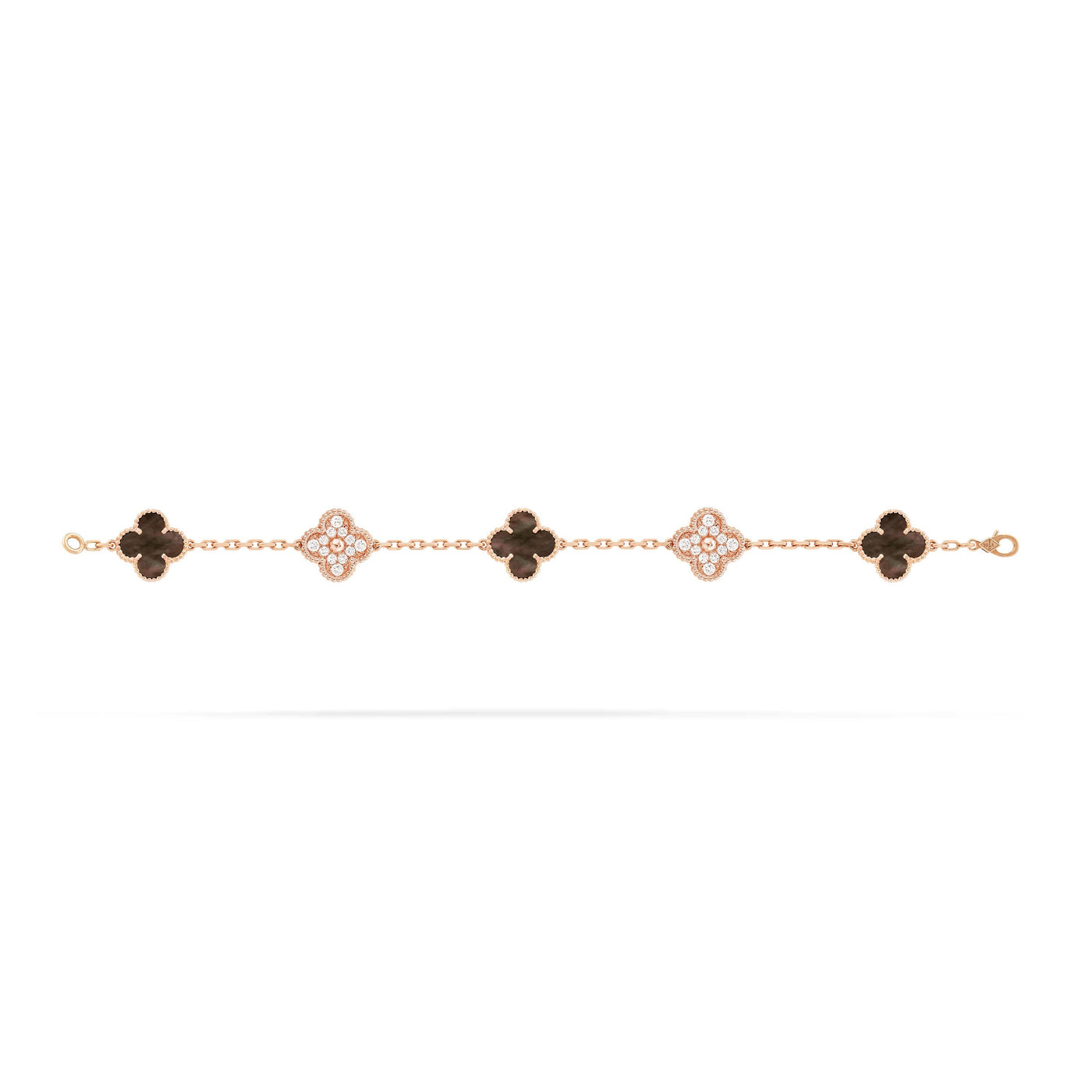 TRÈFLE DELUXE BRACELET | PINK GOLD - BROWN