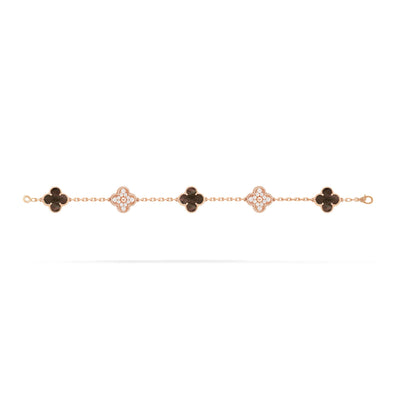 TRÈFLE DELUXE BRACELET | PINK GOLD - BROWN