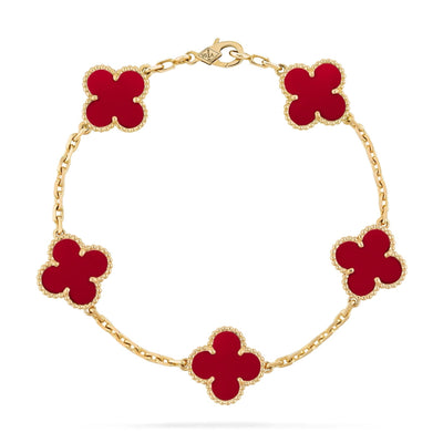 TRÈFLE BRACELET | RED - GOLD
