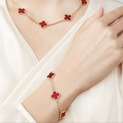 TRÈFLE BRACELET | RED - GOLD