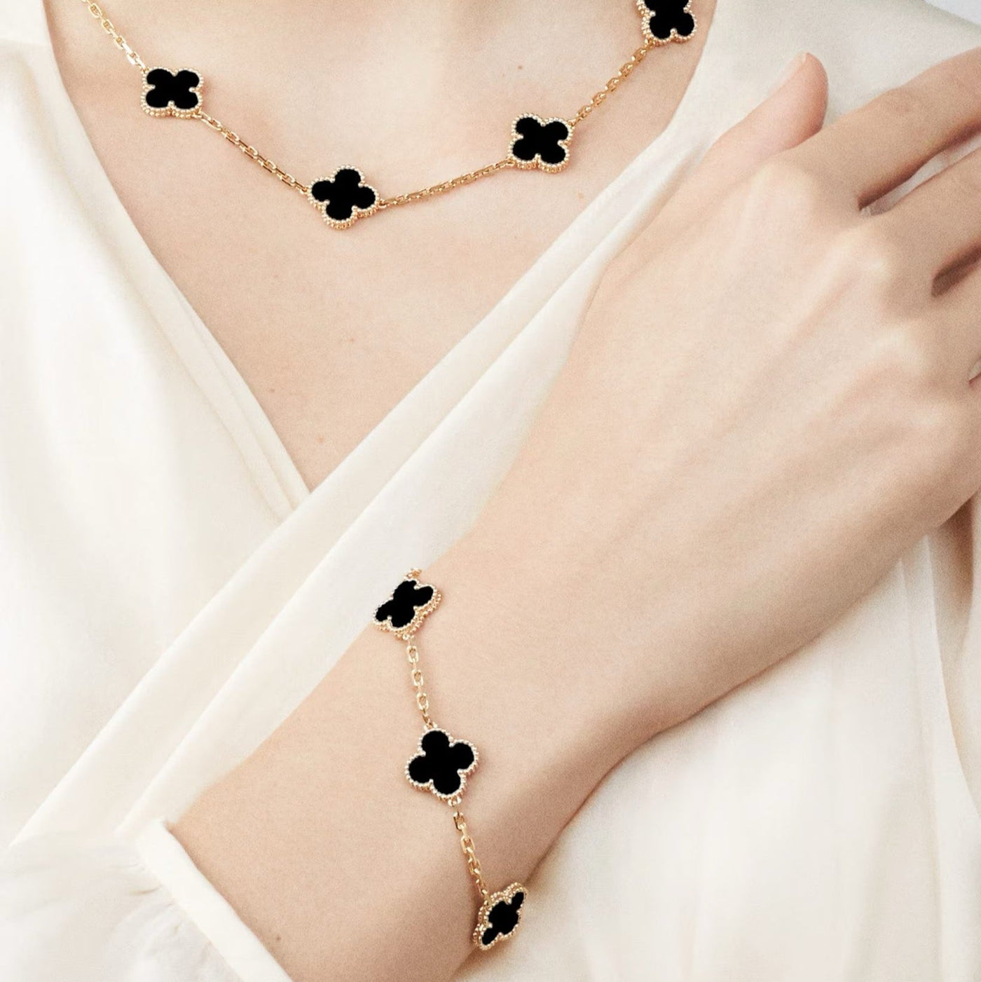 TRÈFLE BRACELET | BLACK - GOLD