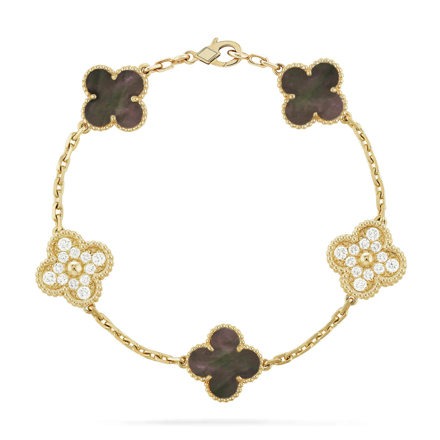 TRÈFLE DELUXE BRACELET | PINK GOLD - BROWN