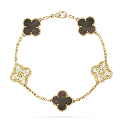 TRÈFLE DELUXE BRACELET | PINK GOLD - BROWN