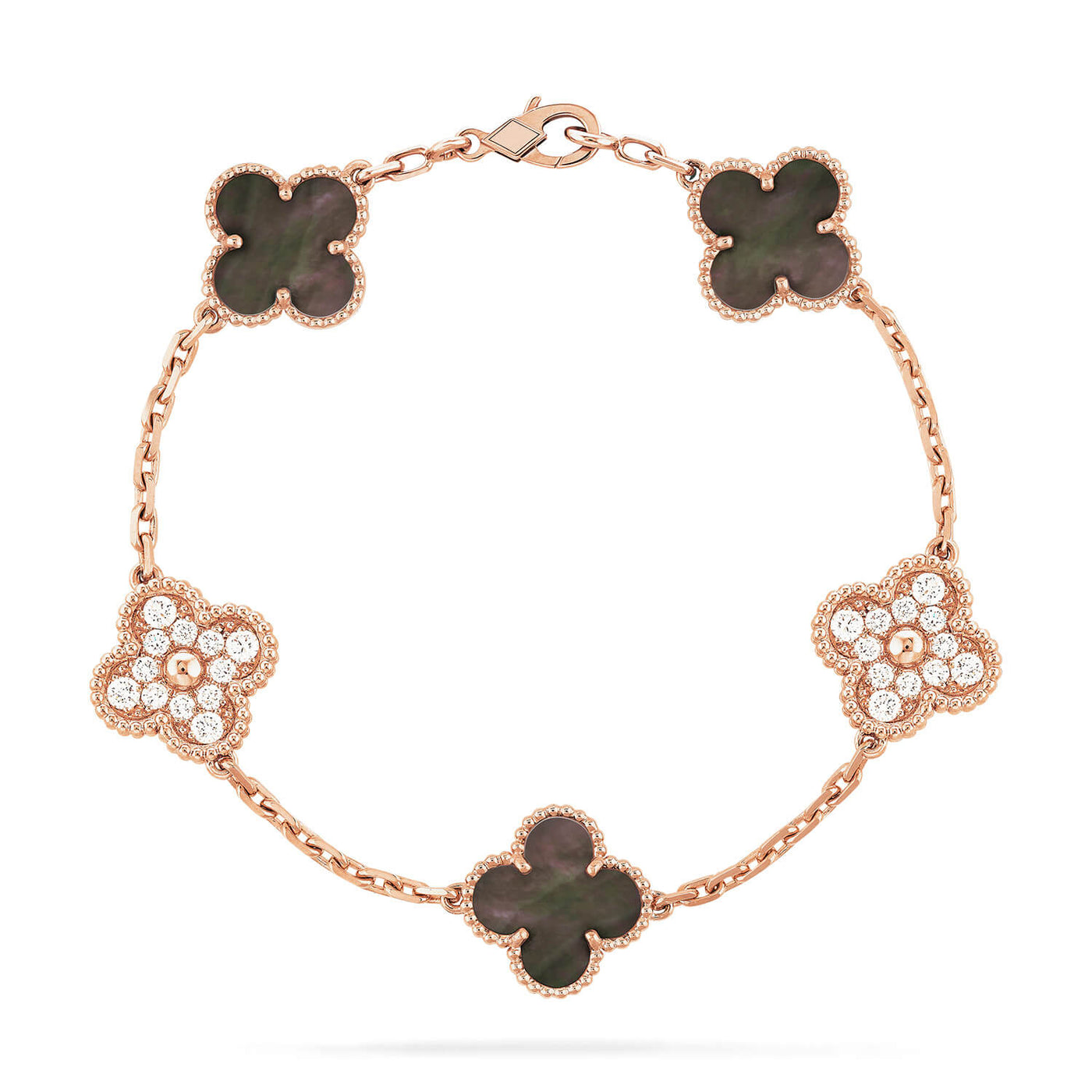 TRÈFLE DELUXE BRACELET | PINK GOLD - BROWN