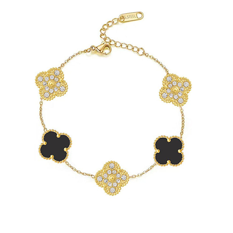 TRÈFLE DELUXE BRACELET | RED - GOLD