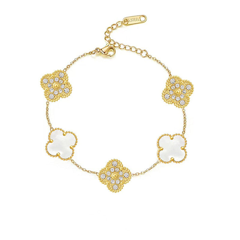 TRÈFLE DELUXE BRACELET | RED - GOLD