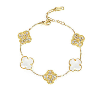 TRÈFLE DELUXE BRACELET | RED - GOLD