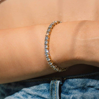 GLOSSY TENNIS BRACELET | GOLD