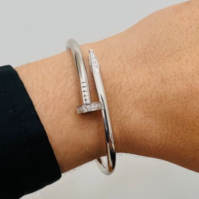 GLOSSY NAIL BRACELET | SILVER