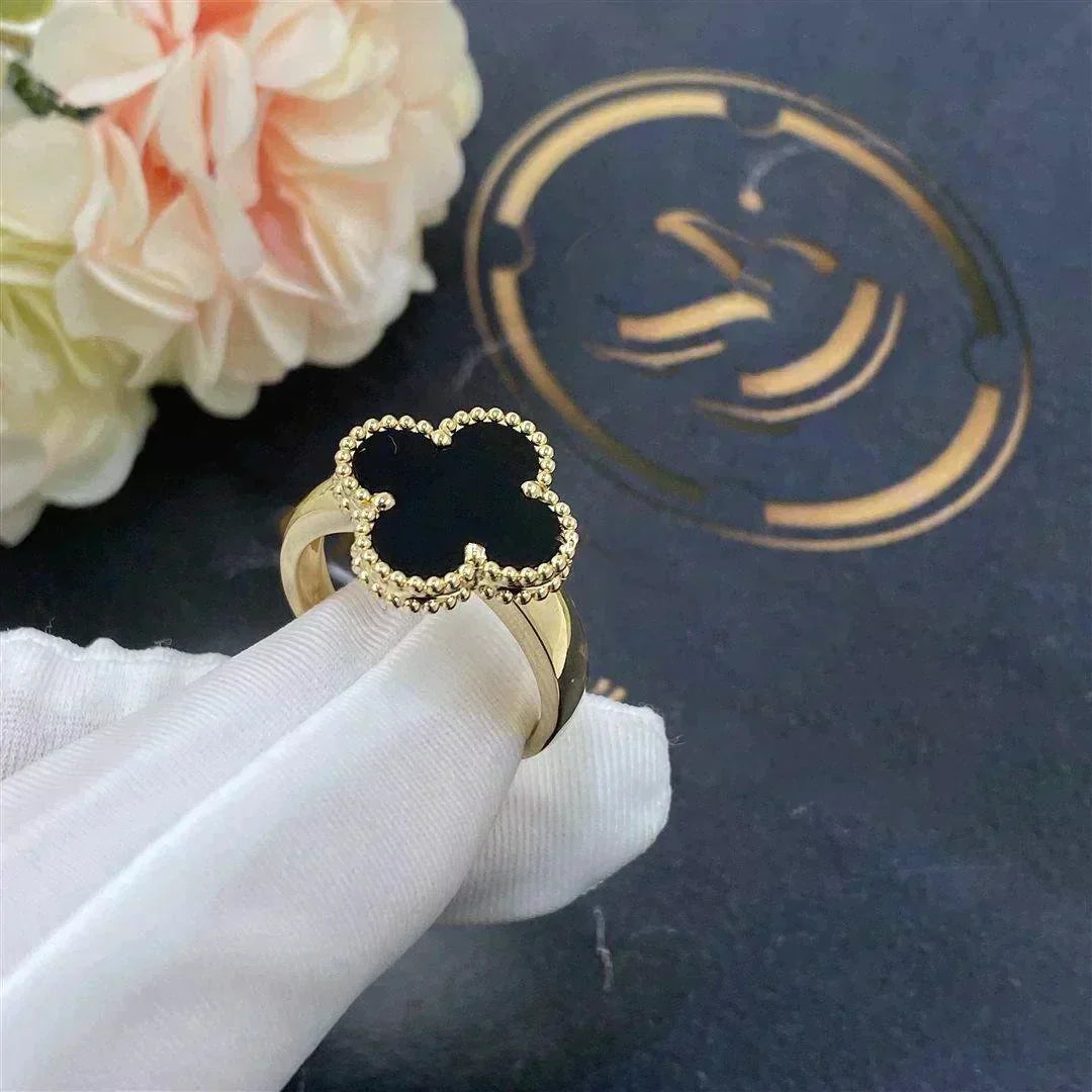 TRÈFLE RING | BLACK - GOLD