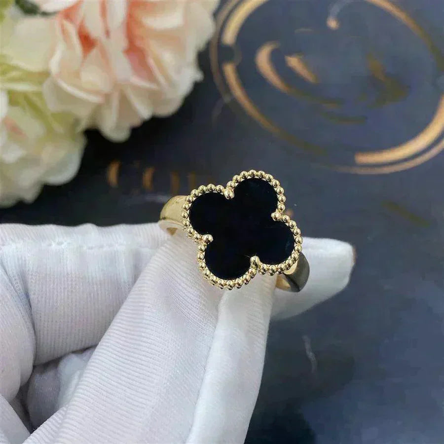TRÈFLE RING | BLACK - GOLD