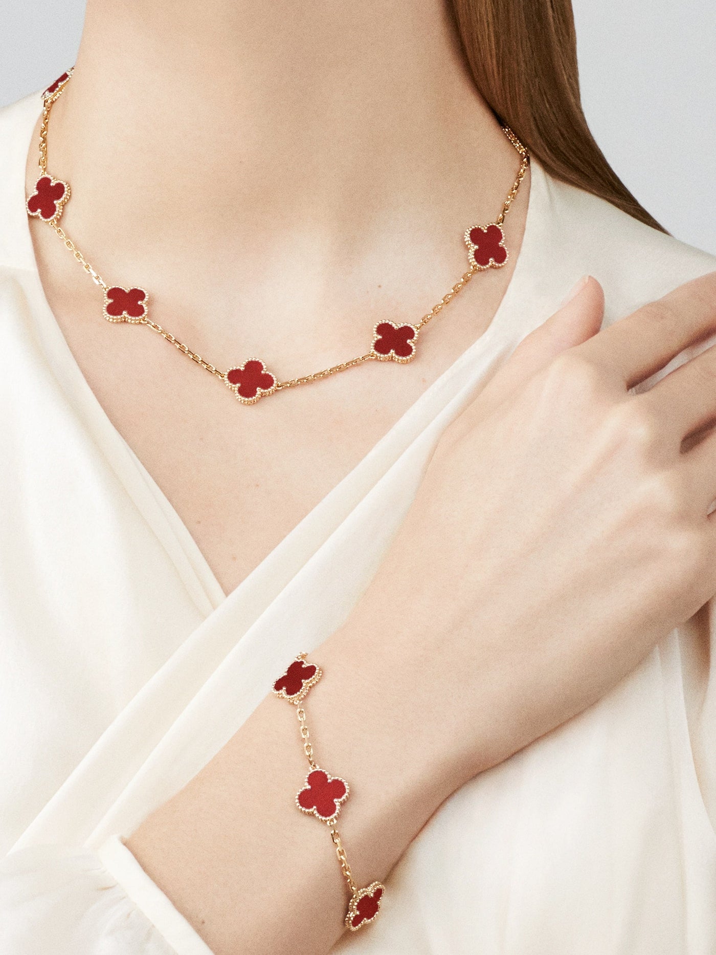 TRÈFLE NECKLACE 10 MOTIFS | RED