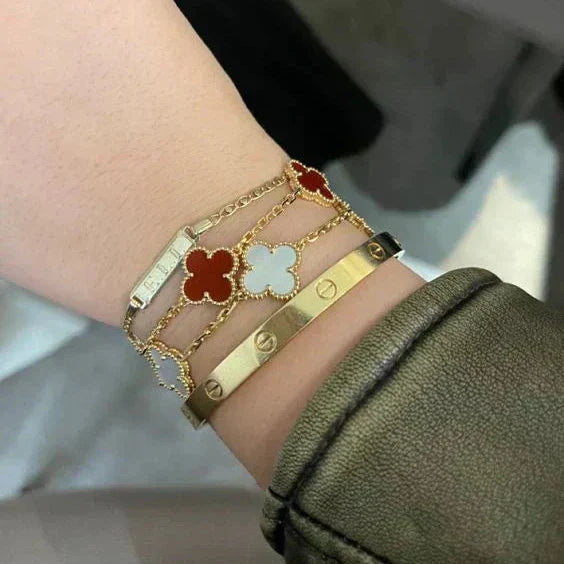 TRÈFLE BRACELET | RED - GOLD