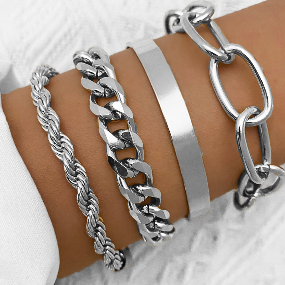 CUBAIN NECKLACE SET – 4 PIECES | SILVER